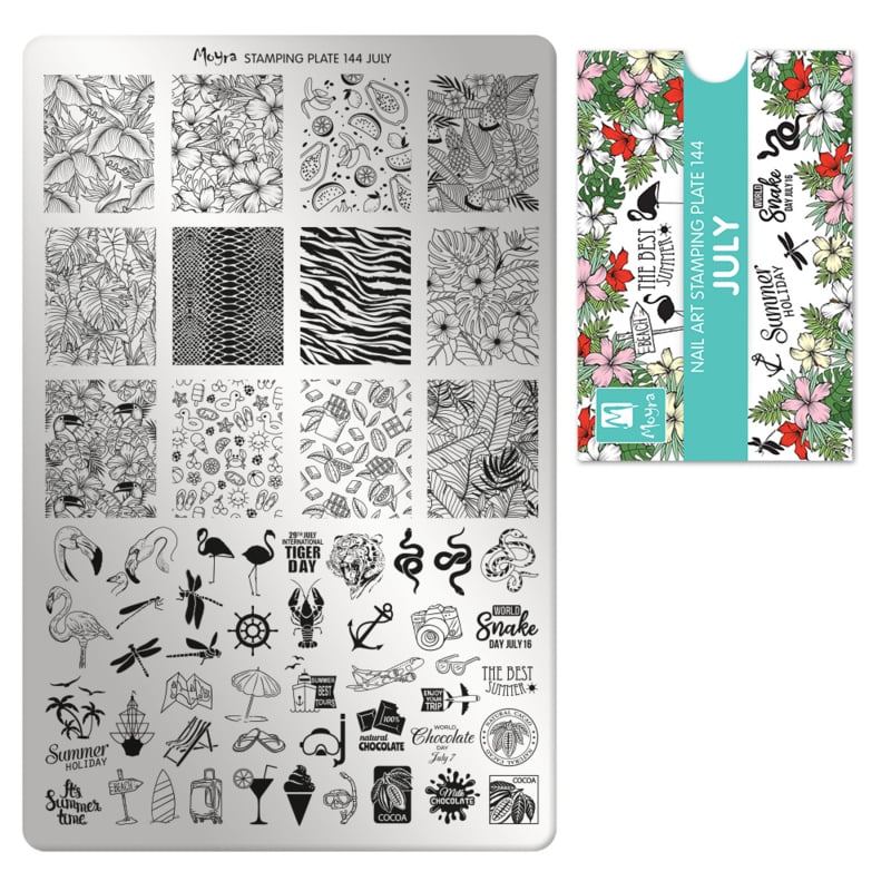 Moyra Stamping Plate 144 July + Gratis Try-on plate Sheet