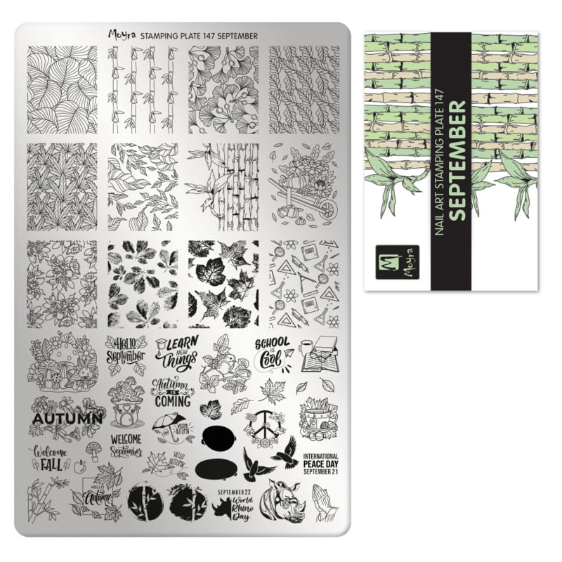 Moyra Stamping Plate 147 September + Gratis Try-on plate Sheet