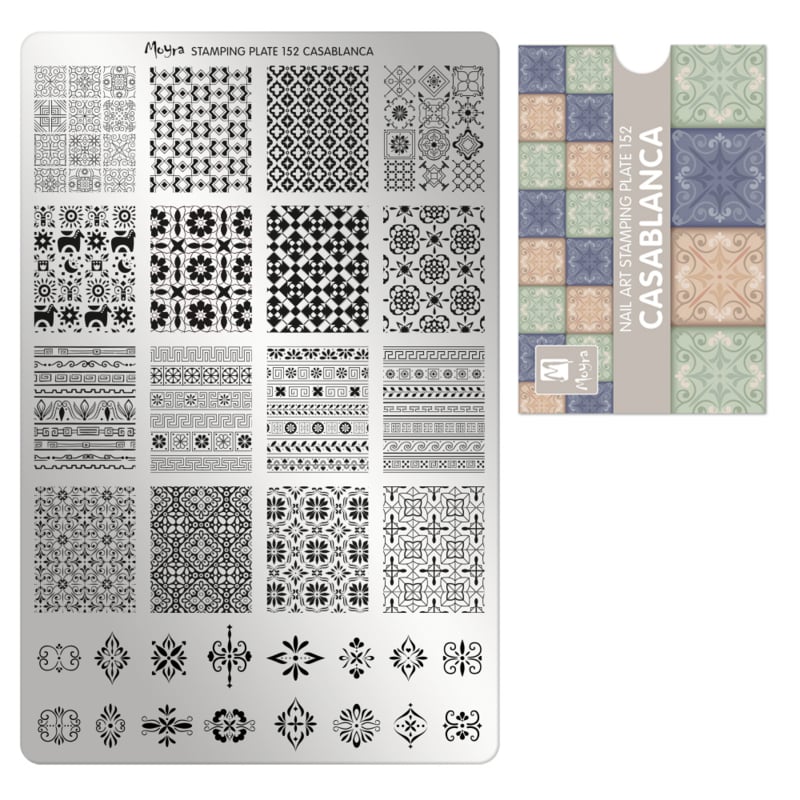 Moyra Stamping Plate 152 Casablanca + Gratis Try-on plate Sheet