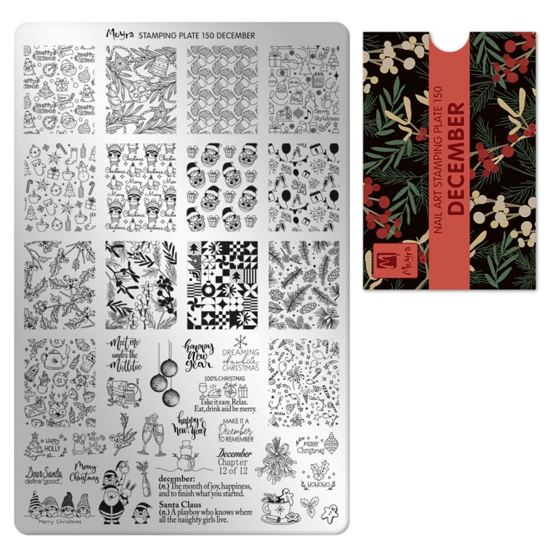 Moyra Stamping Plate 150 December + Gratis Try-on plate Sheet
