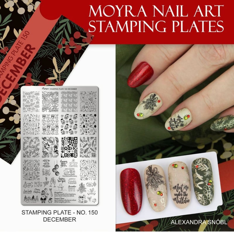 Moyra Stamping Plate 150 December + Gratis Try-on plate Sheet