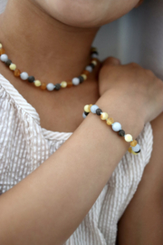 Barnsteen armband ||  Aquamarijn mix