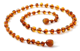 Barnsteen ketting || Cognac