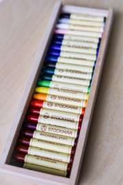 Stockmar || wasstiftjes (24st) houten kistje