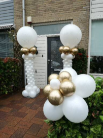 Pilaren wit reflex goud plus bloem