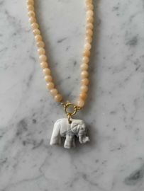 Kralenketting - Licht geel jade