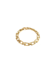 Golden trapezoid link chain bracelet
