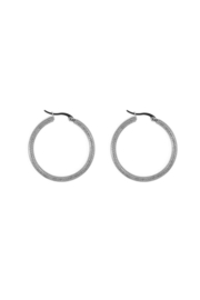 Silver modern hoops (35mm)