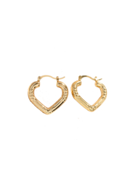 Golden vintage heart hoops