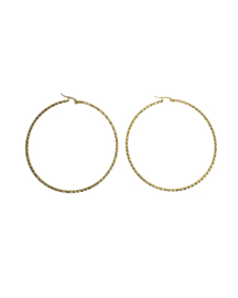 Golden diamond cut hoops