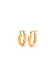 Golden oval big twist hoops