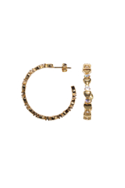 Golden heart stones hoops