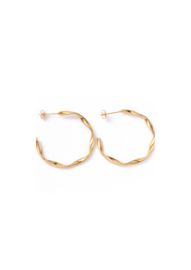 Golden twist stud hoops