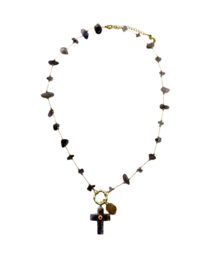 Golden amethyst cross