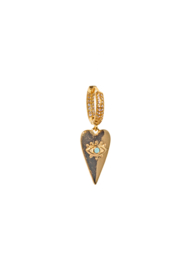 Golden eye blue stone heart