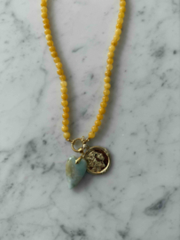 Kralenketting - Geel jade