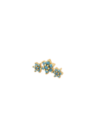 Golden blue flowers stud