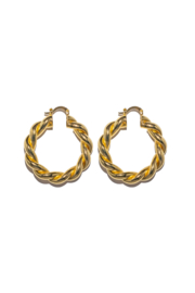 Golden big winding hoops