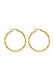 Golden twisted hoops (40mm)
