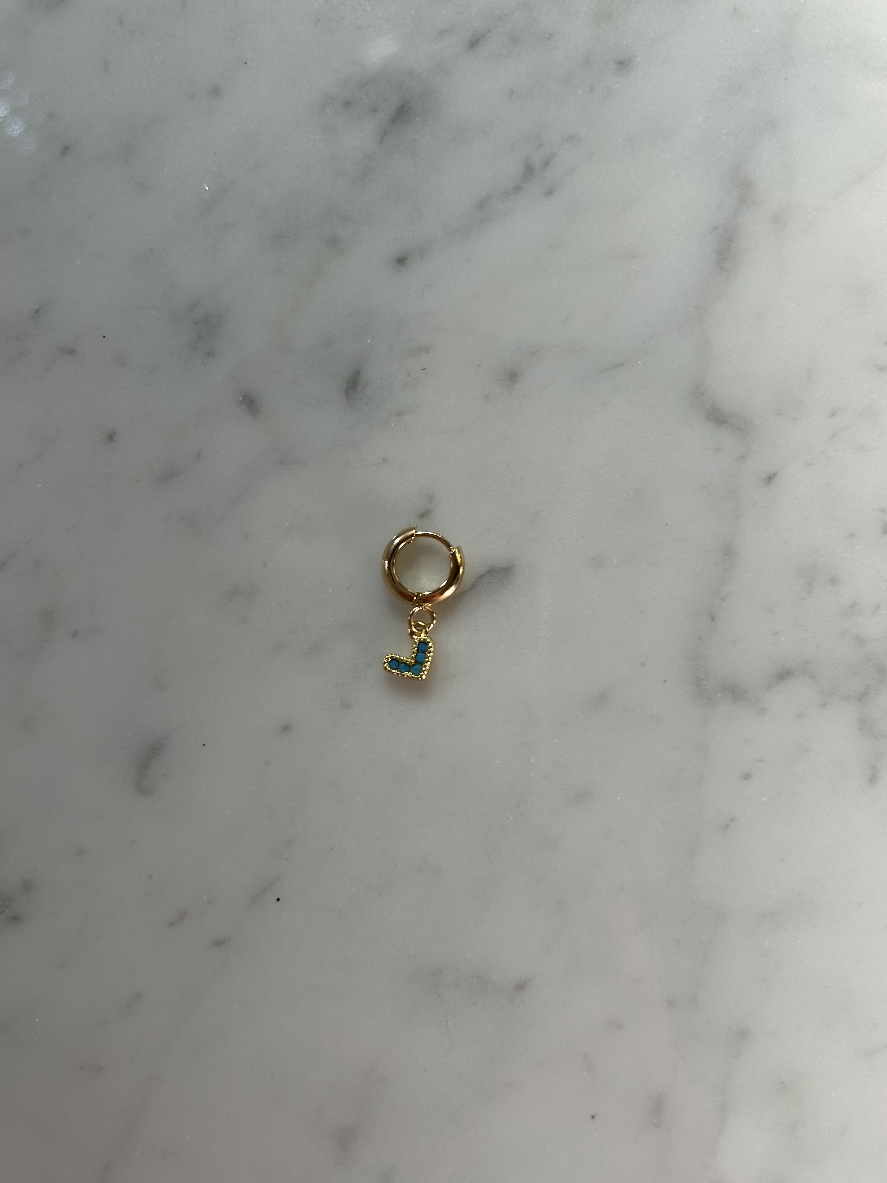 Golden turquoise mini heart
