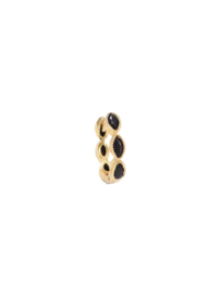 Golden black diamond shape ring