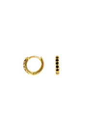 Golden little black beads ring