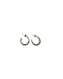 Golden silver/gold stud hoops