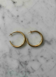 Golden half moon hoops