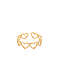 Golden hearts ring