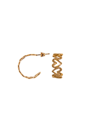 Golden heart stud hoops