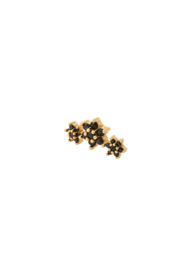 Golden black flower stud