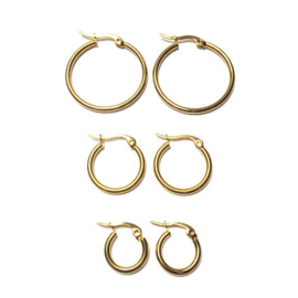 Golden basic hoops (15mm)