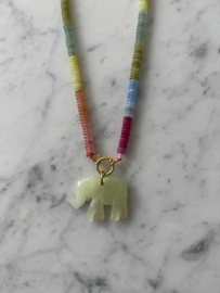Kralenketting - Pastel gekleurd jade