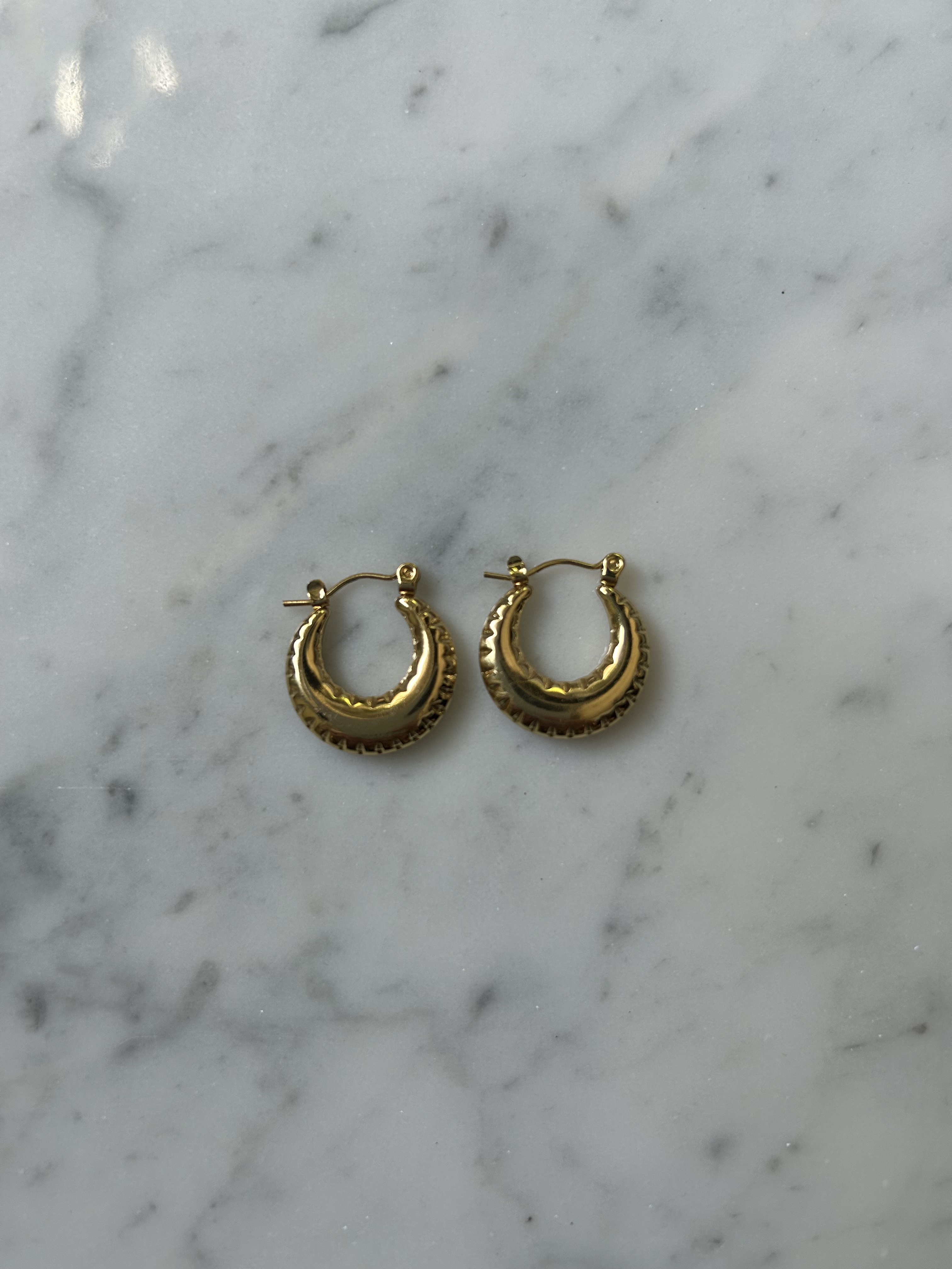 Golden Bowie hoops