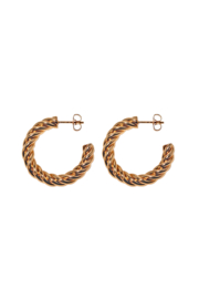 Golden croissant stud hoops