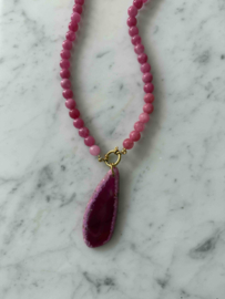 Kralenketting - Roze jade