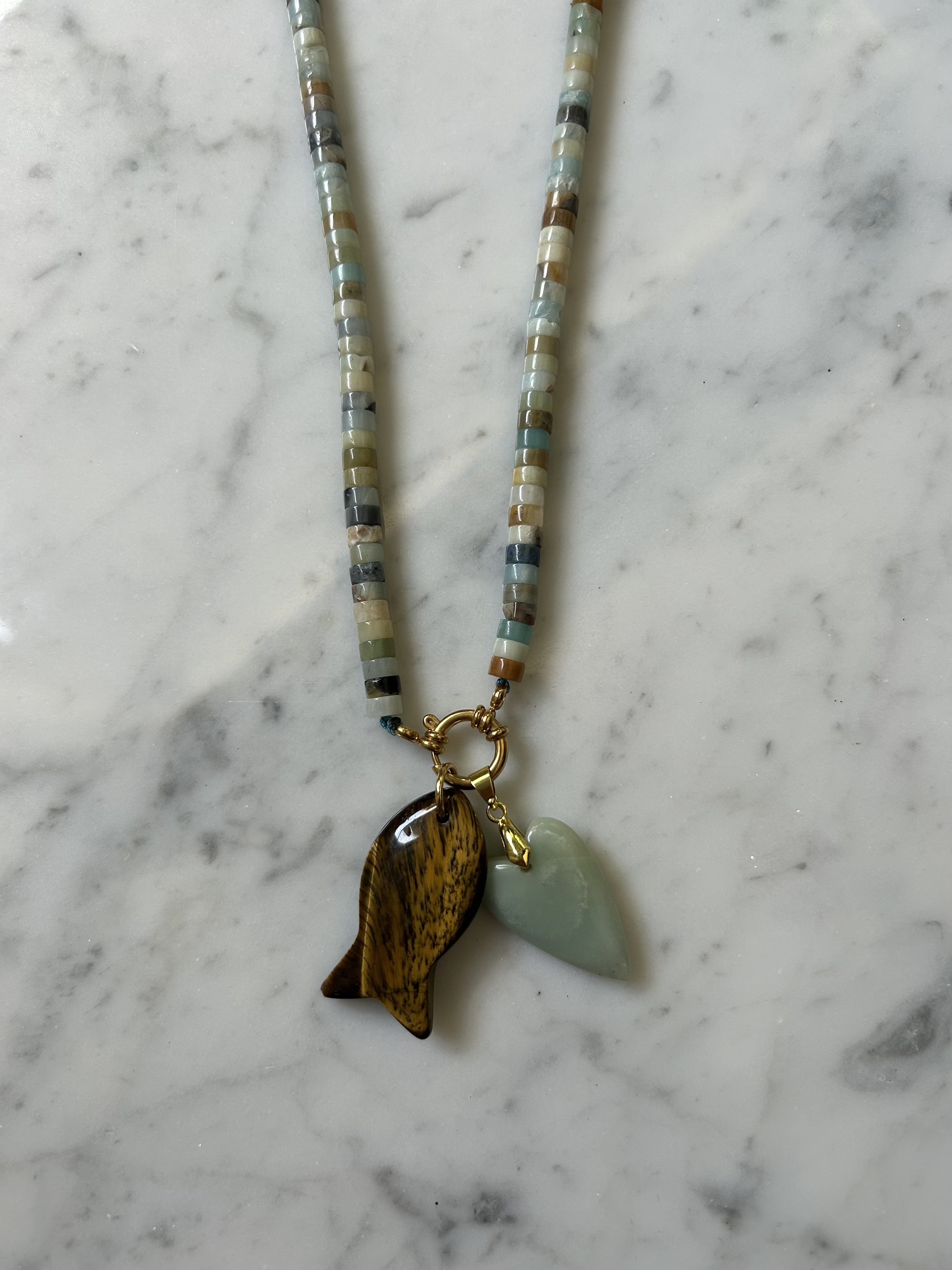 Kralenketting - Amazonite mix