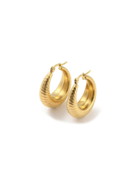 Golden big stripe hoops