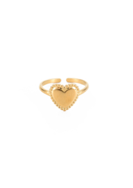 Golden vintage heart ring