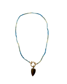 Golden labradorite heart beaded
