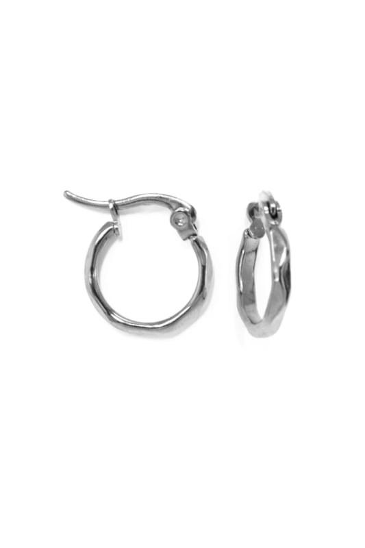 Silver twisted hoops (15mm)