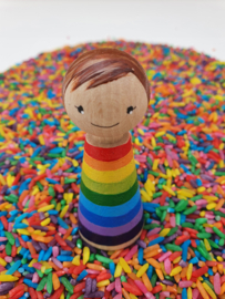 Regenboog peg doll