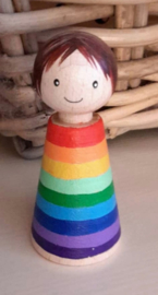 Regenboog peg doll