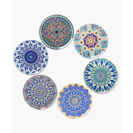 Boho onderzetters, blauw