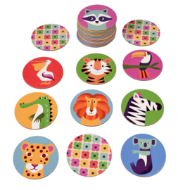 Memory spel met wilde dieren