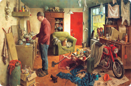 Placemat Marius van Dokkum  "Mannenhuishouding"