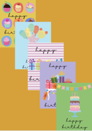 Set ansichtkaarten ‘happy birthday’