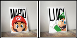 Posters 2 stuks Mario en Luigi A3 formaat