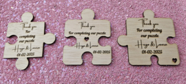 Gepersonaliseerde Puzzelstukje, trouw gunsten puzzel, kleine cadeautje, trouw bedankjes