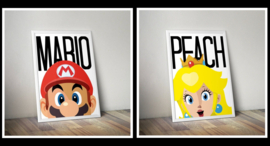 Posters 2 stuks Mario en Peach A3 formaat